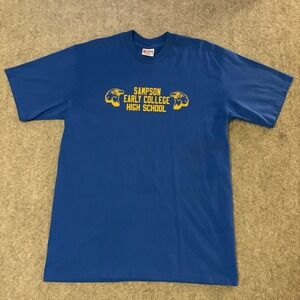 Vintage‎ Eagle USA Sampson Early College High School T-Shirt Blue Mens Large L